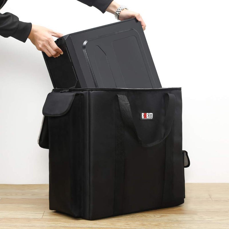 BUBM Desktop Computer Carrying Case, Padded Nylon Carry Tote Bag for Transporting Computer Tower PC Chassis, Keyboard, Cable and Mouse - Image 2